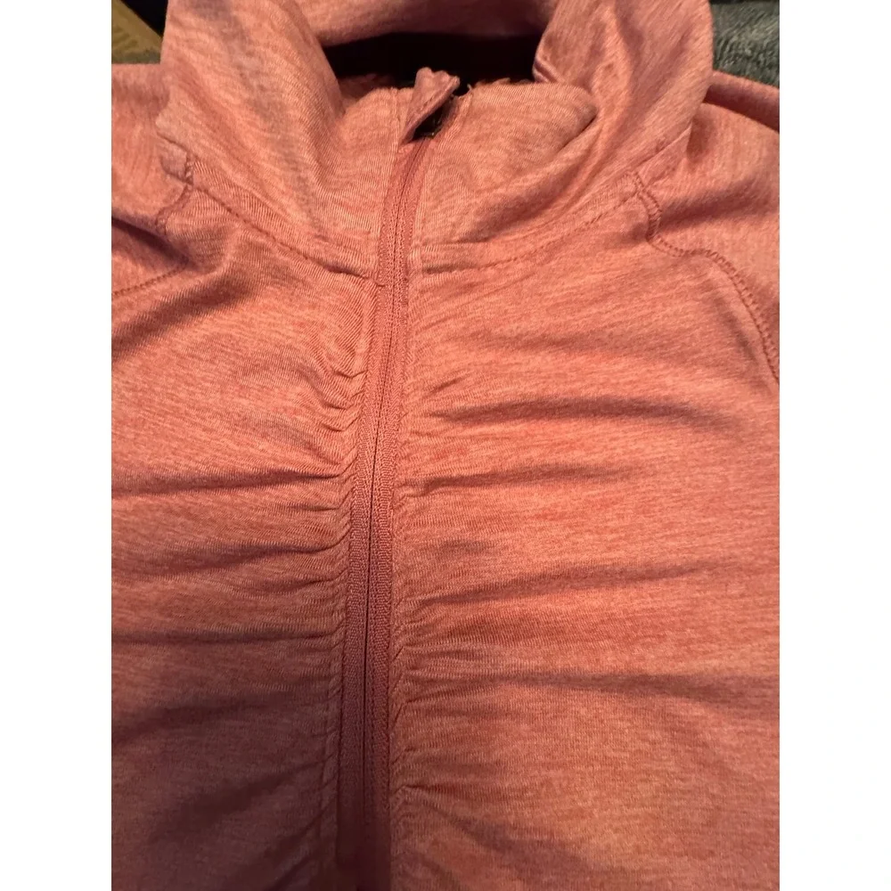Champion Womens XS Pink Heathered Quarter Zip Ruched Active Top K9627-SXY
